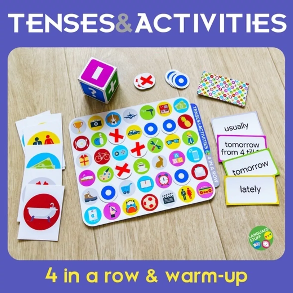 Bild in der Beschreibung des Unterrichtsmaterials Tenses and activities 2in1 von Language Stuff #1