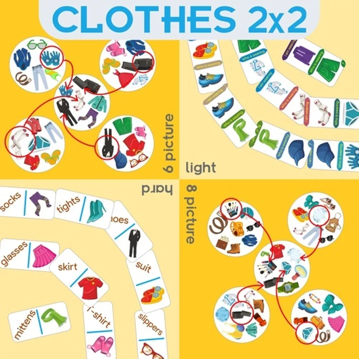 Bild in der Beschreibung des Unterrichtsmaterials Clothes Games 2x2 von Language Stuff #1