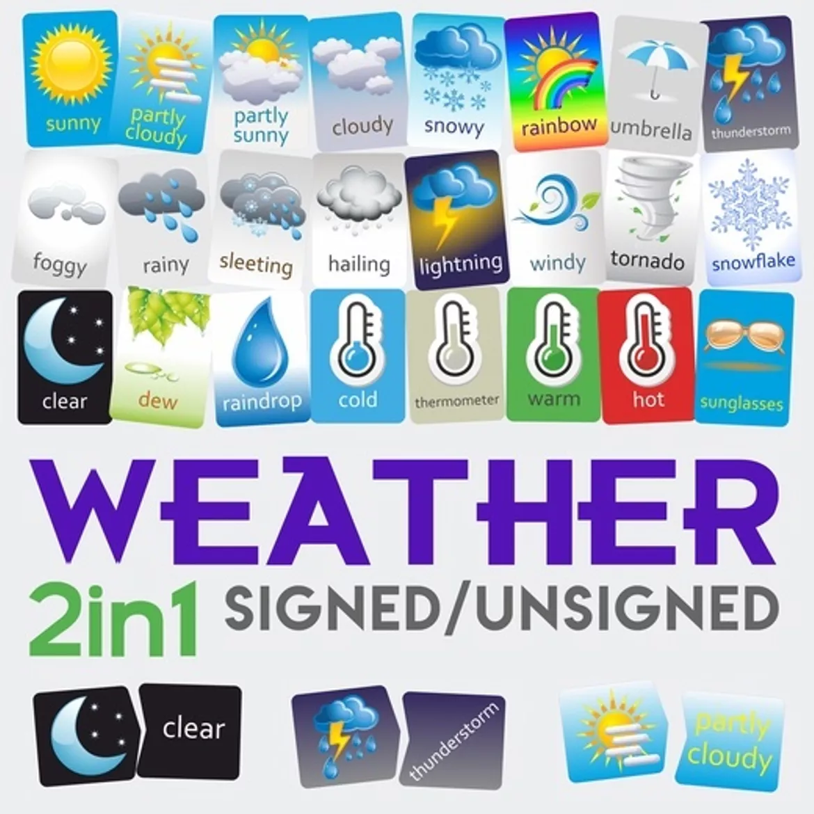 Bild in der Beschreibung des Unterrichtsmaterials Weather 2in1 von Language Stuff #1