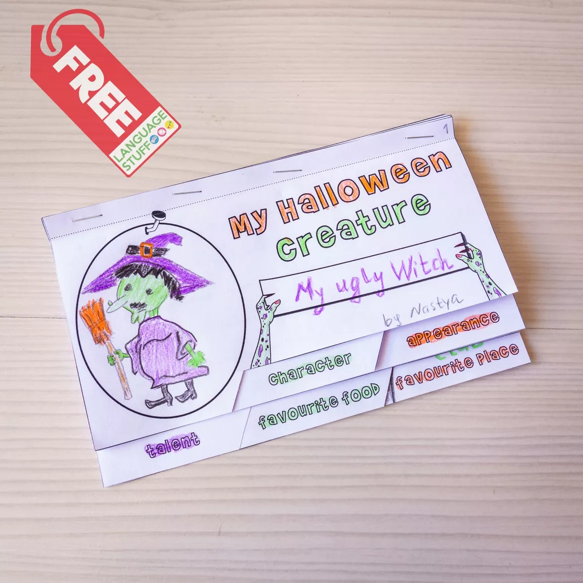 Bild in der Beschreibung des Unterrichtsmaterials My Halloween creature Flipbook von Language Stuff #1