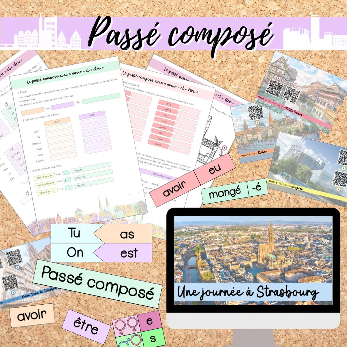 Bild in der Beschreibung des Unterrichtsmaterials Materialpaket: Passé composé avec avoir et être (Grammaire) von Mme_Sie #1