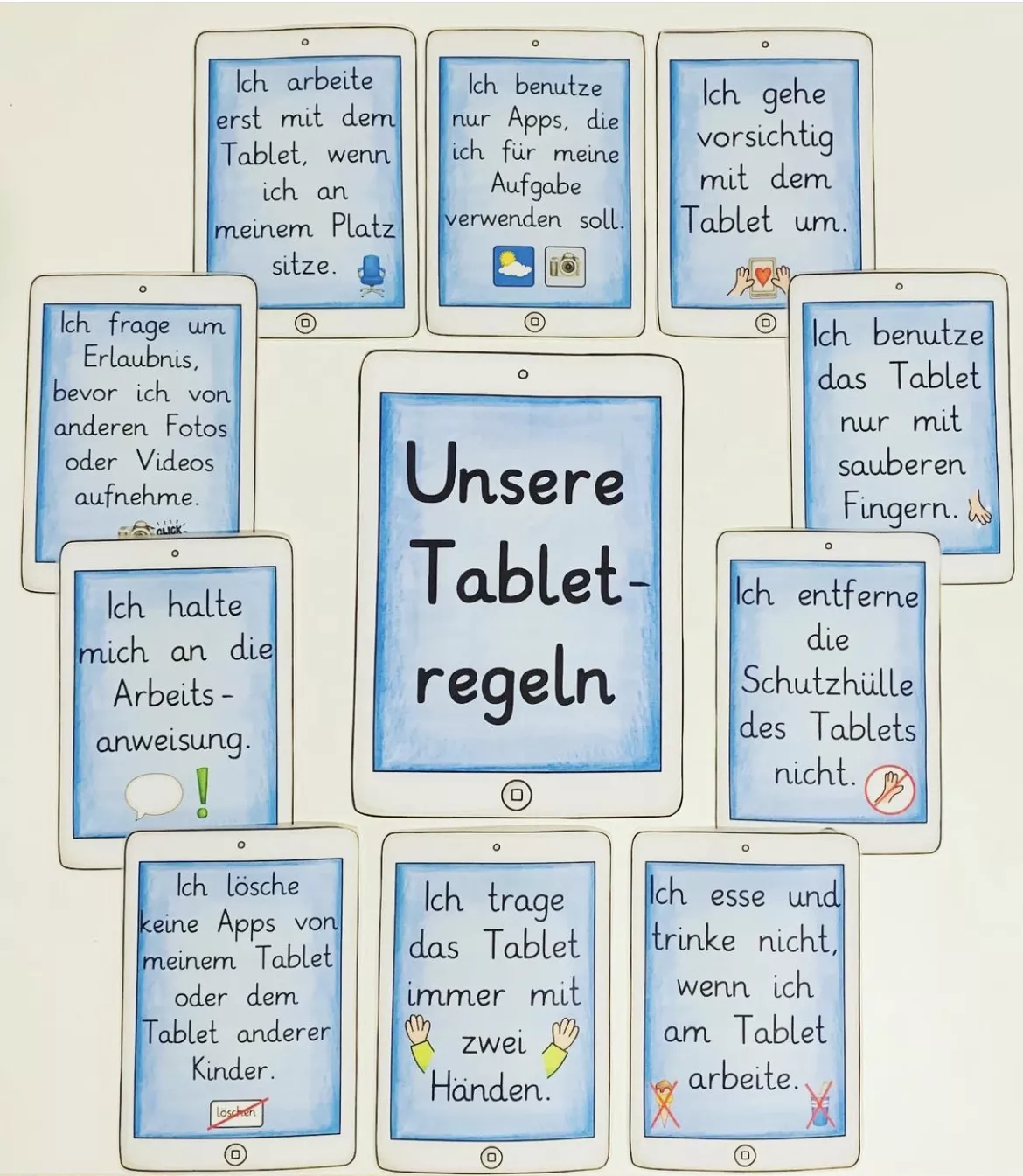 Bild in der Beschreibung des Unterrichtsmaterials Tablet Regeln von ideenfuchs #1