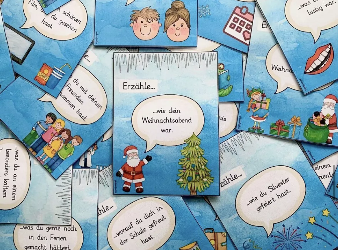 Bild in der Beschreibung des Unterrichtsmaterials Erzählkarten Weihnachtsferien von ideenfuchs #1