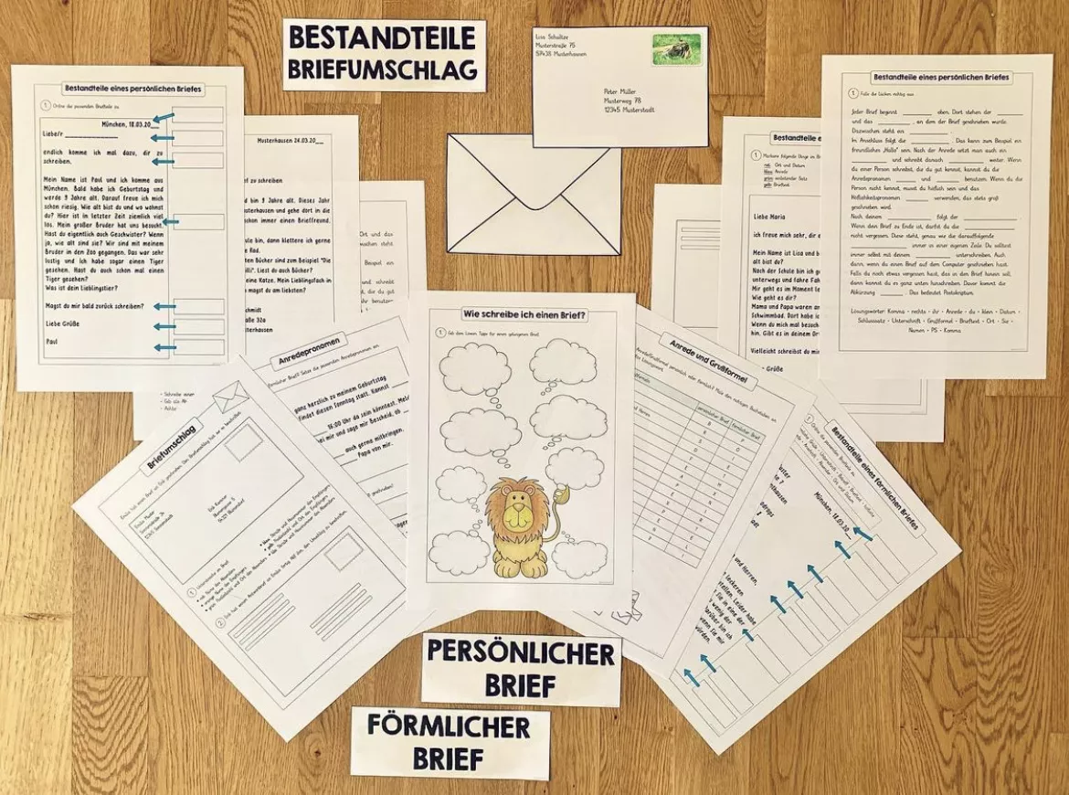 Bild in der Beschreibung des Unterrichtsmaterials Briefe schreiben von ideenfuchs #1