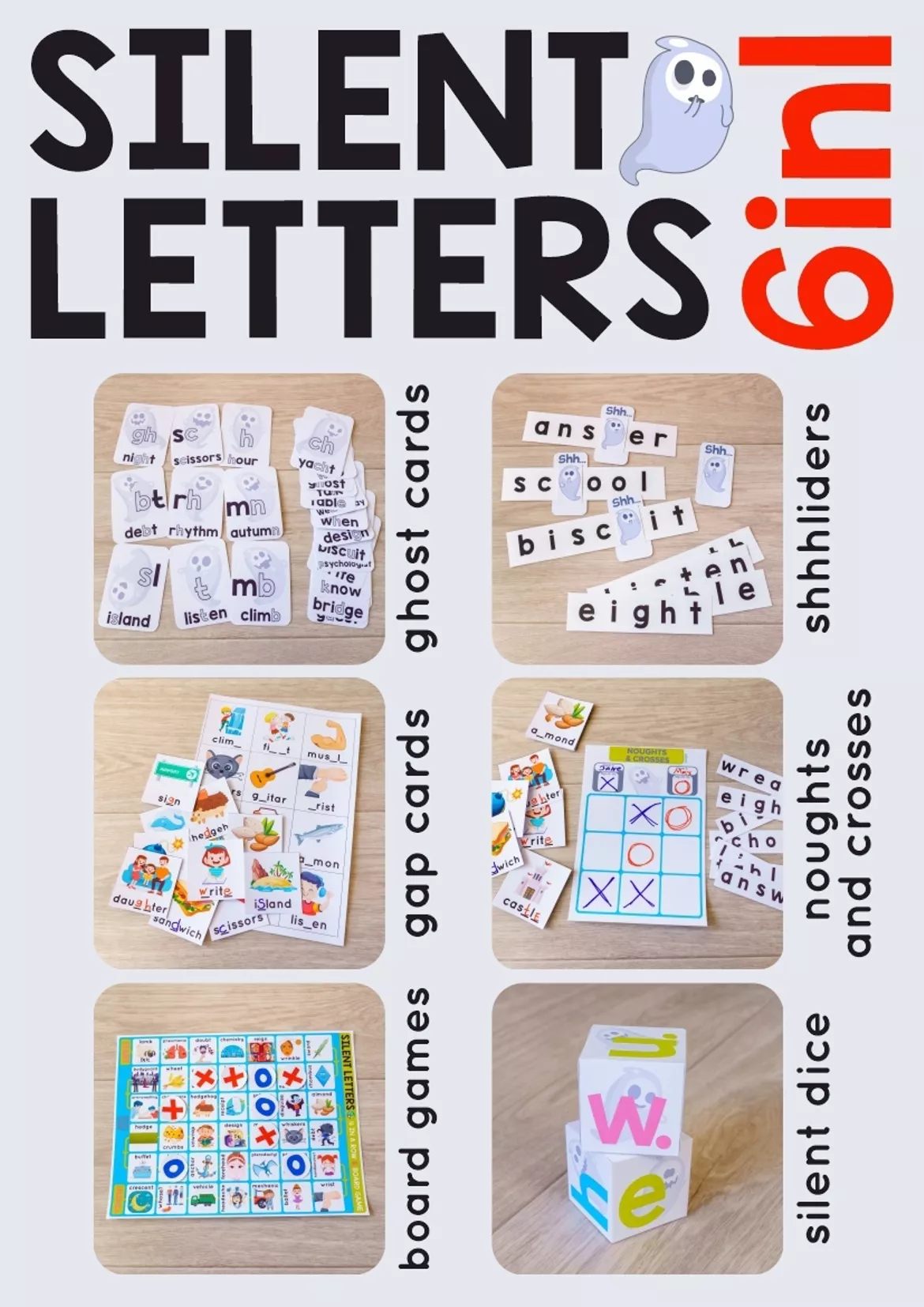 Bild in der Beschreibung des Unterrichtsmaterials Silent Letters 6in1 von Language Stuff #1