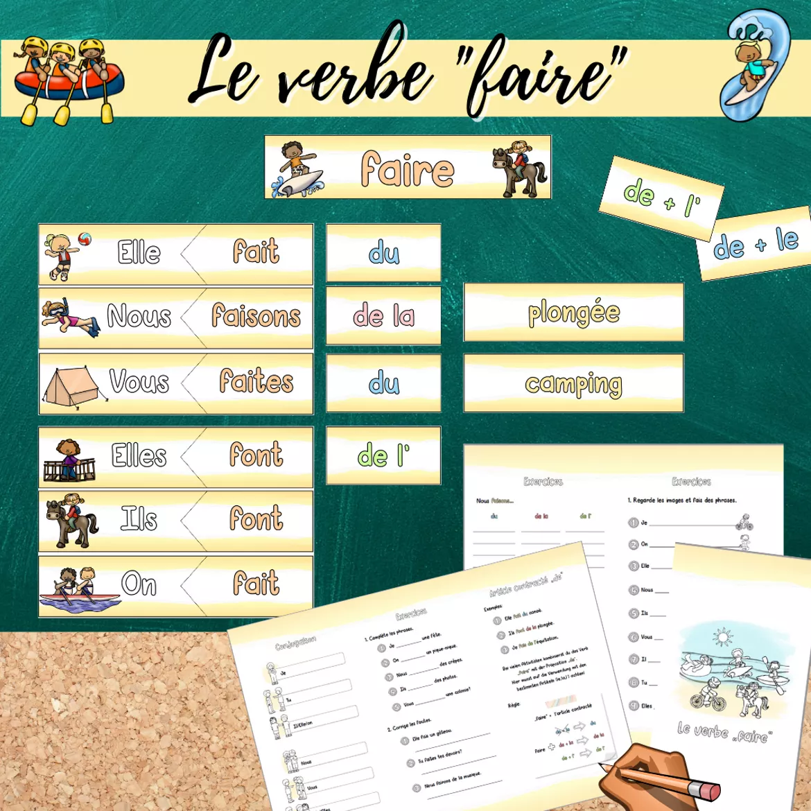Bild in der Beschreibung des Unterrichtsmaterials Materialpaket: Le verbe "faire" (+ Article contracté "de") von Mme_Sie #3
