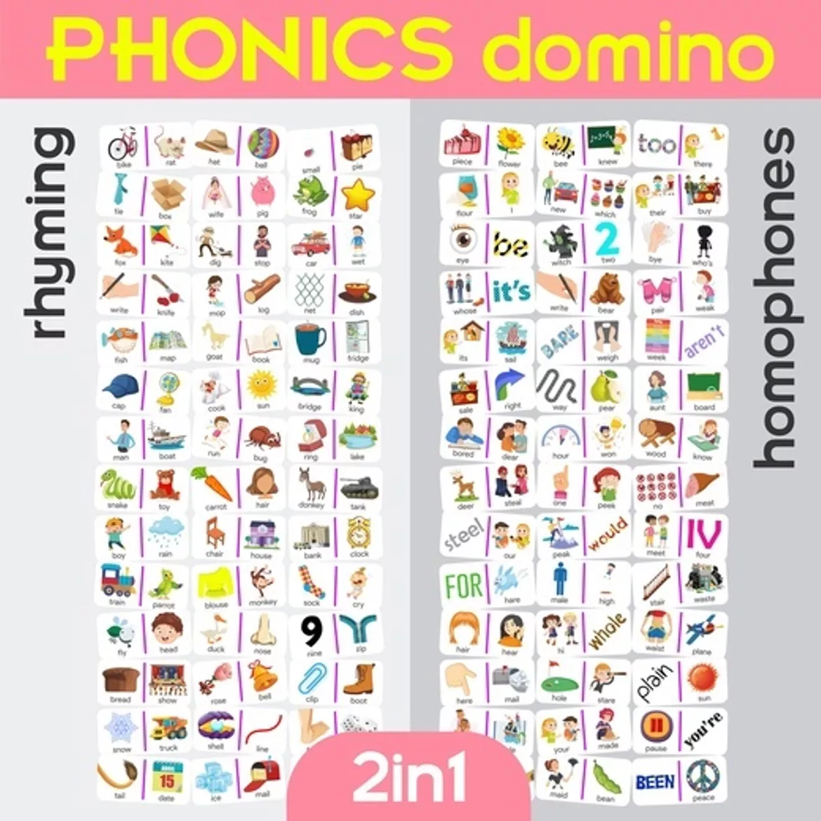 Bild in der Beschreibung des Unterrichtsmaterials Phonics Dominoes 2in1 von Language Stuff #1