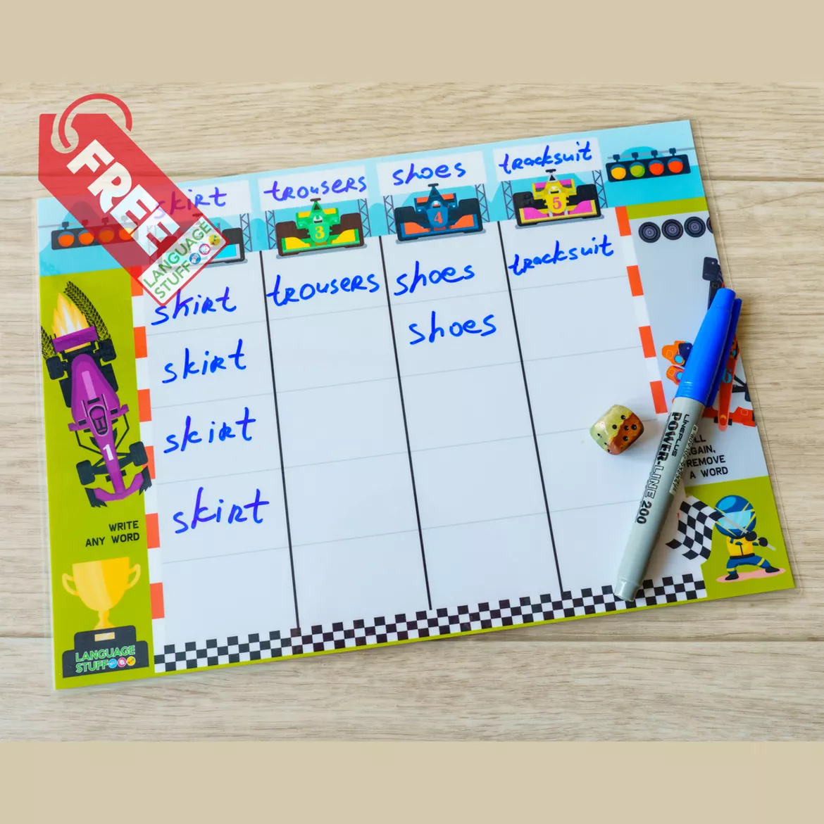 Bild in der Beschreibung des Unterrichtsmaterials Writing race von Language Stuff #1