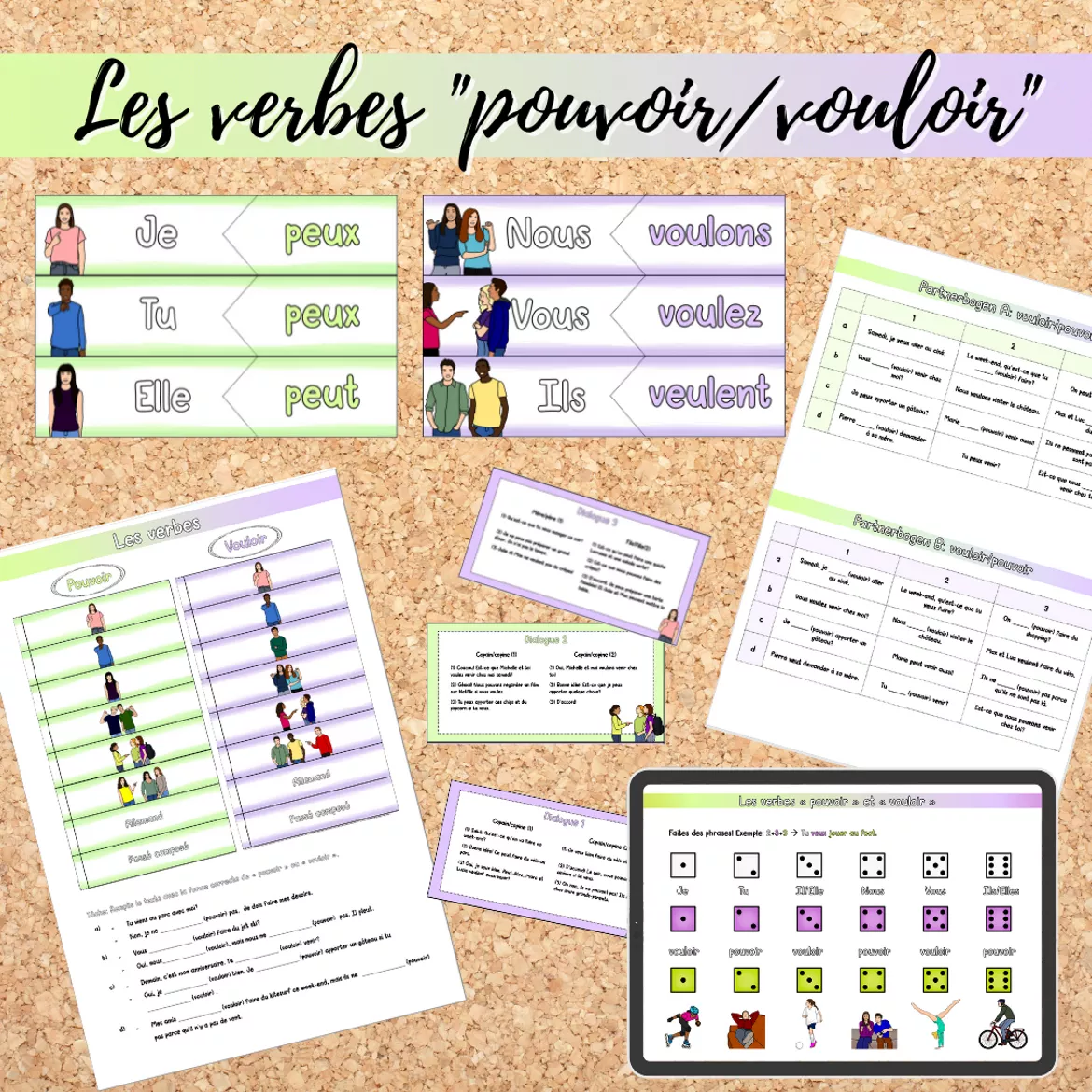 Bild in der Beschreibung des Unterrichtsmaterials Materialpaket: Les verbes "pouvoir" et "vouloir" (Grammatik) von Mme_Sie #1