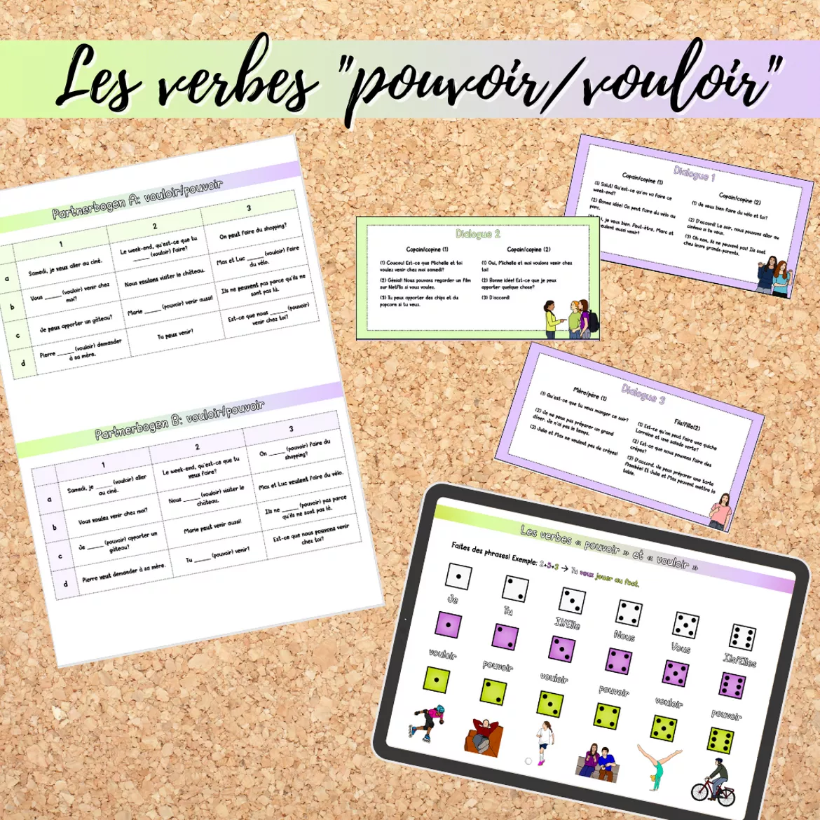 Bild in der Beschreibung des Unterrichtsmaterials Materialpaket: Les verbes "pouvoir" et "vouloir" (Grammatik) von Mme_Sie #3