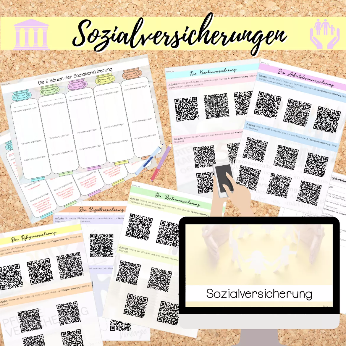 Bild in der Beschreibung des Unterrichtsmaterials Unterrichtseinheit: Sozialstaat/ Sozialversicherungen (inkl. Verlaufsplänen) von Mme_Sie #3