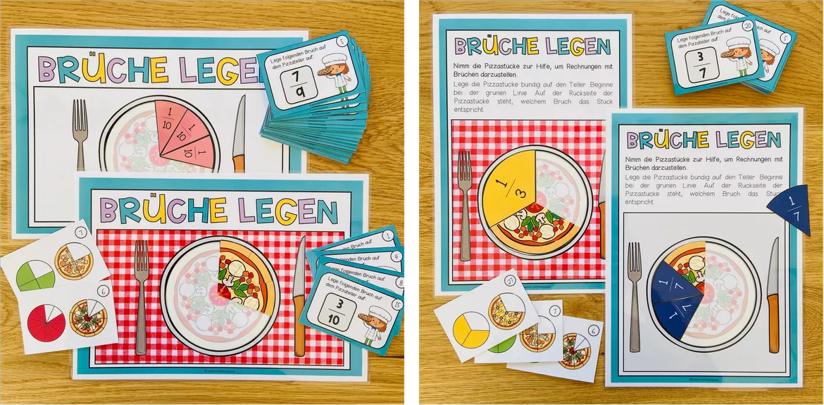 Bild in der Beschreibung des Unterrichtsmaterials Bruchrechnen – Bruchrechnung / Brüche, Bruchzahlen, Aufgaben, Übungen, Legeübung, Bruchdarstellung, Bruchteile | Lernspiel, Klasse 5, 6, Sekundarstufe von Unterrichtmitspass #2