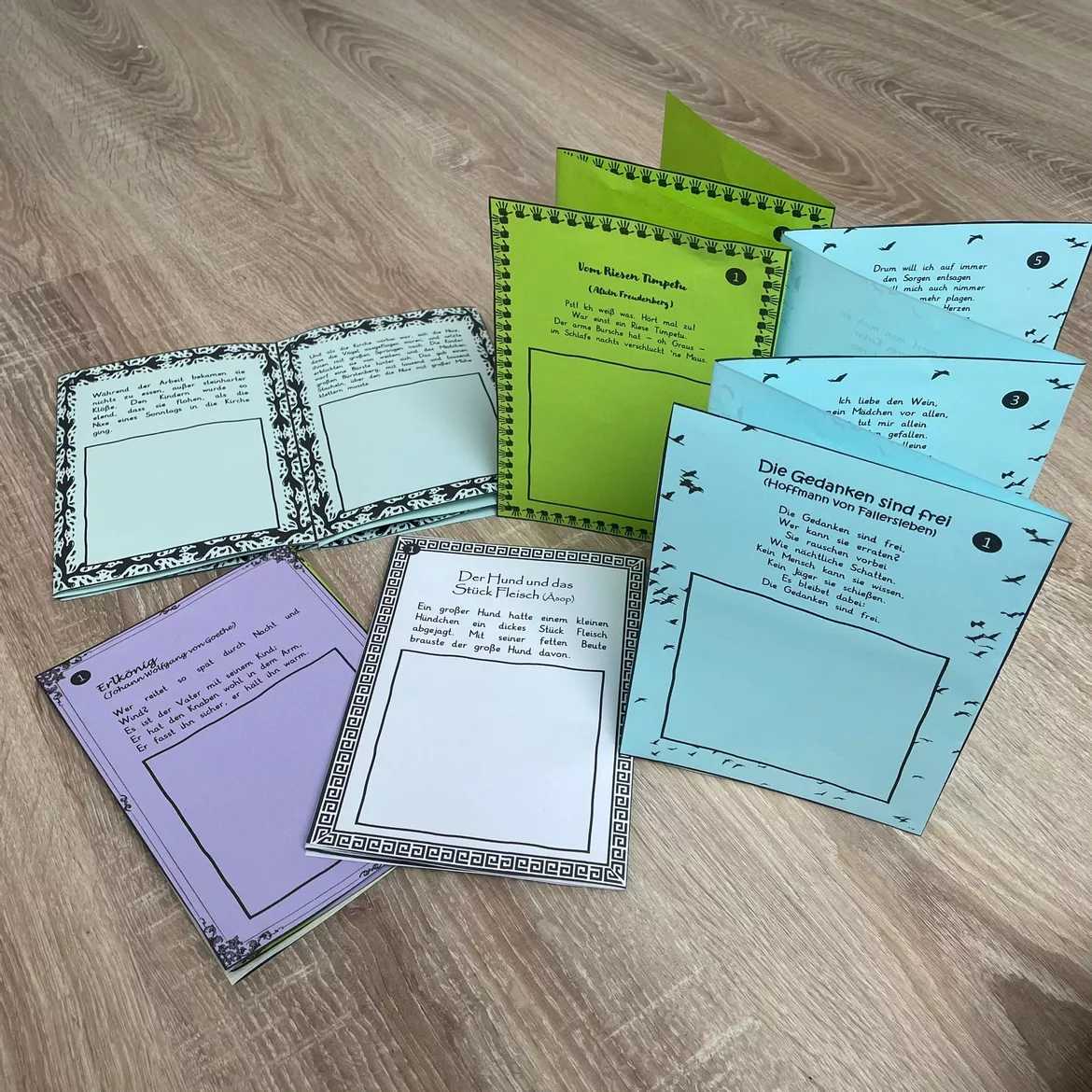 Bild in der Beschreibung des Unterrichtsmaterials Male die Geschichte (Leporello) Märchen, Fabel, Volkslied, Gedicht, Ballade von Sandras Ideenkiste #1