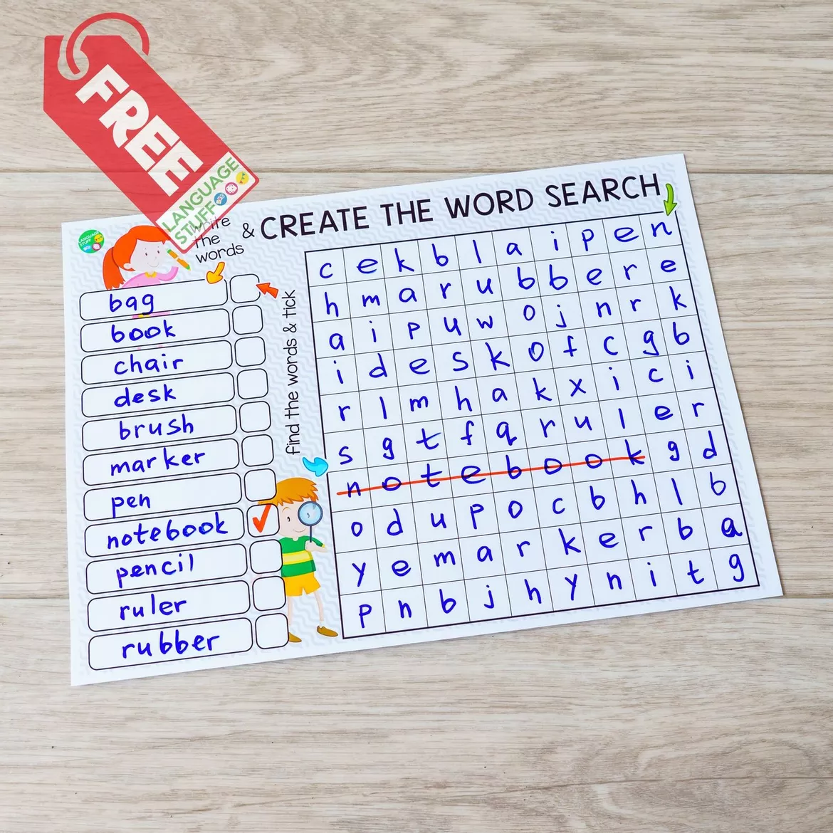 Bild in der Beschreibung des Unterrichtsmaterials WordSearch Template von Language Stuff #2