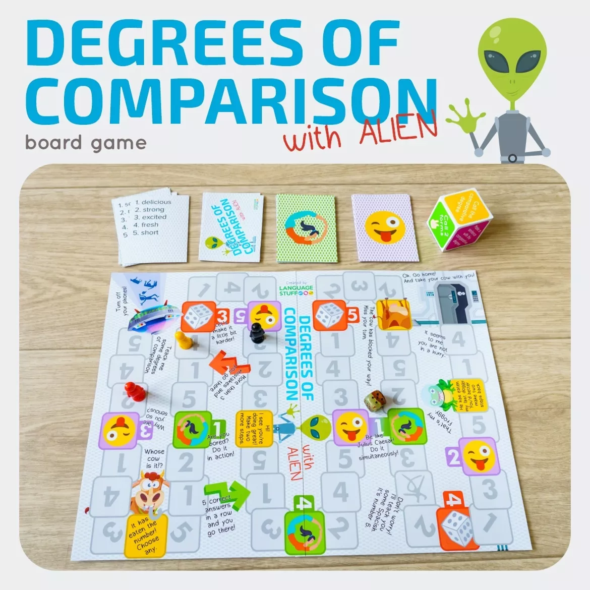 Bild in der Beschreibung des Unterrichtsmaterials Degrees of Comparison Board Game von Language Stuff #1