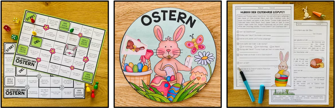 Bild in der Beschreibung des Unterrichtsmaterials Ostern DaF / DaZ Deutsch, Klasse 3, 4, 5 Deutsch Wortschatz, Vokabeln, Arbeitsblätter, Bildkarten, Wortkarten, Spiele | Materialpaket von Unterrichtmitspass #2