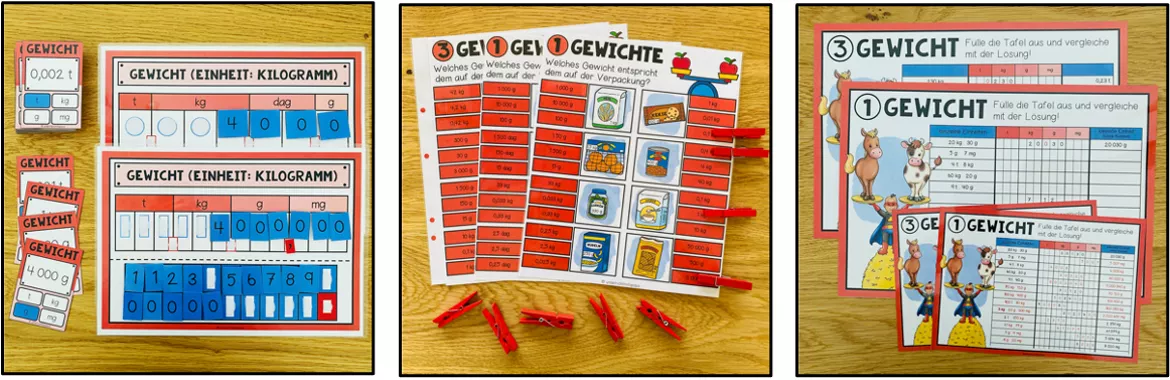 Bild in der Beschreibung des Unterrichtsmaterials Gewicht Mathematik Klasse 3, 4, 5 – Gewichtseinheiten umrechnen, Gramm, Kilogramm, Tonne, Gewichte berechnen, Größen und Maßeinheiten | Arbeitsblätter, Übungen, Materialpaket von Unterrichtmitspass #2