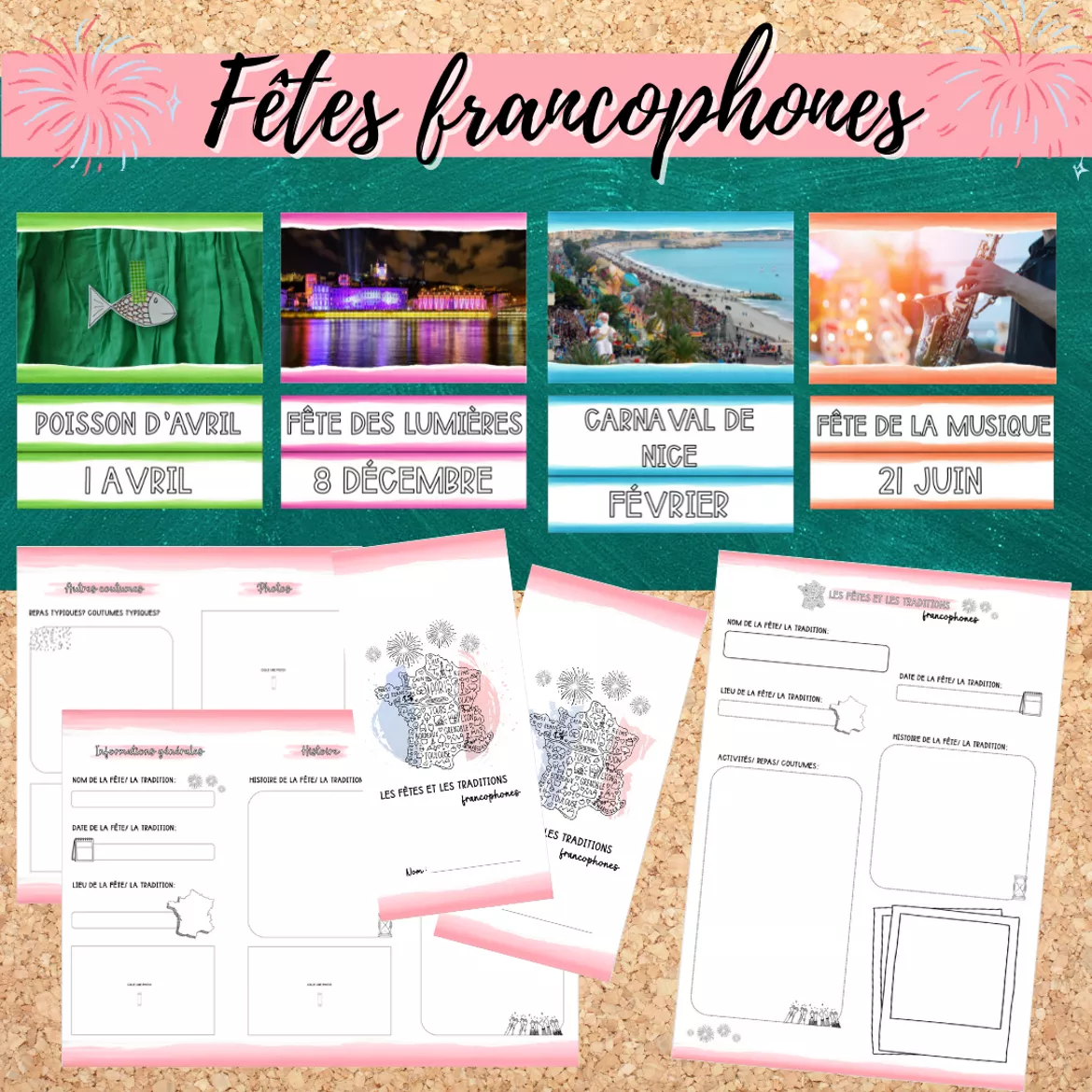 Bild in der Beschreibung des Unterrichtsmaterials Materialpaket: Fêtes et traditions francophones (Feiertage) von Mme_Sie #3