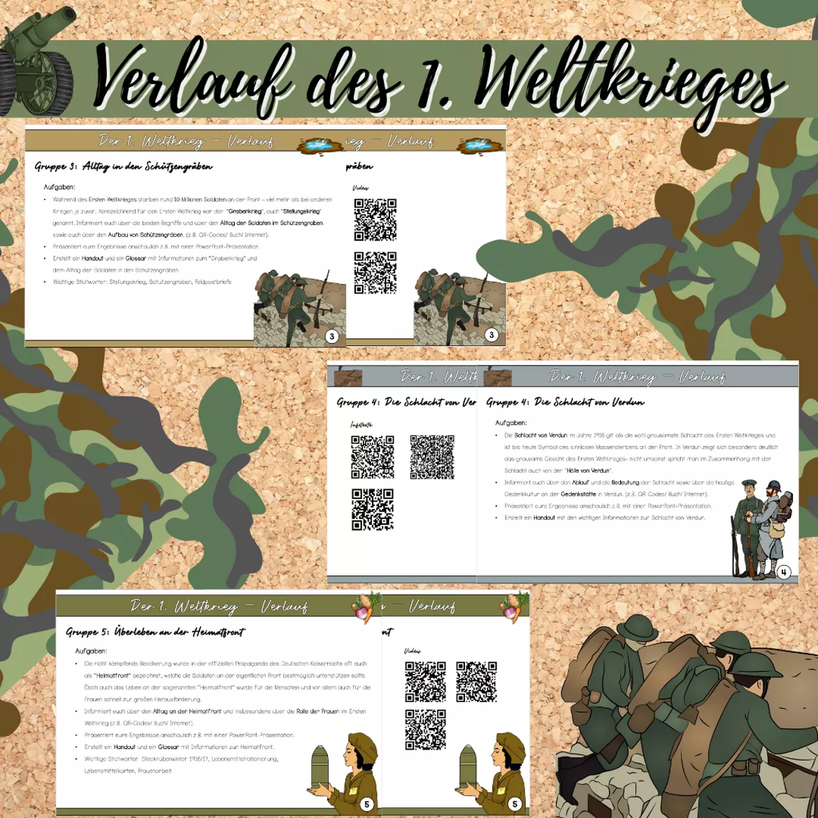 Bild in der Beschreibung des Unterrichtsmaterials Materialpaket: Gruppenarbeit- Der Verlauf des Ersten Weltkrieges (1914-1918) von Mme_Sie #3