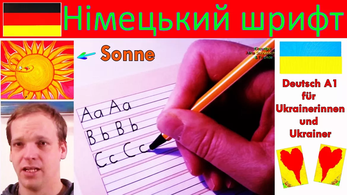 Bild in der Beschreibung des Unterrichtsmaterials Alphabet und mehr für LernerInnen aus der Ukraine - Schreibvorlagen mit Videos - Erklärungen auf UKRAINISCH von Alphabetisierung Deutsch #1