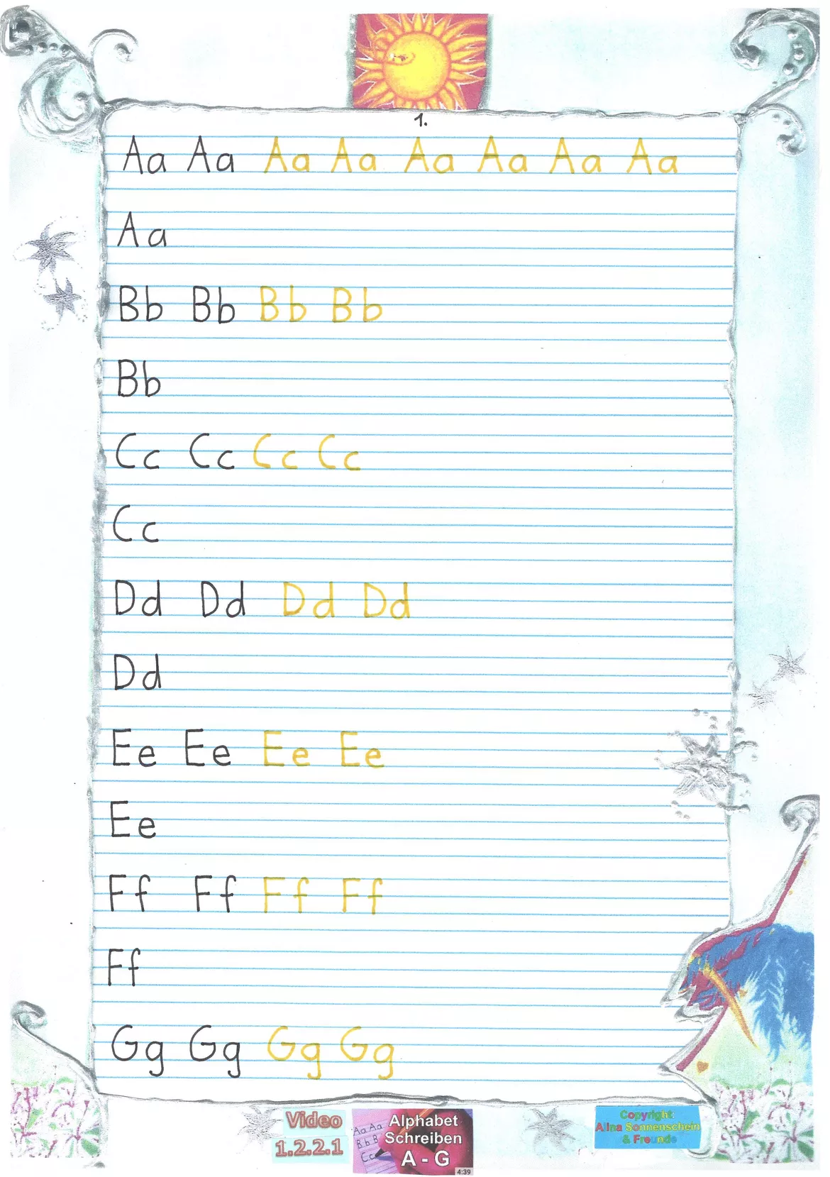 Bild in der Beschreibung des Unterrichtsmaterials Alphabet und mehr für LernerInnen aus der Ukraine - Schreibvorlagen mit Videos - Erklärungen auf UKRAINISCH von Alphabetisierung Deutsch #2