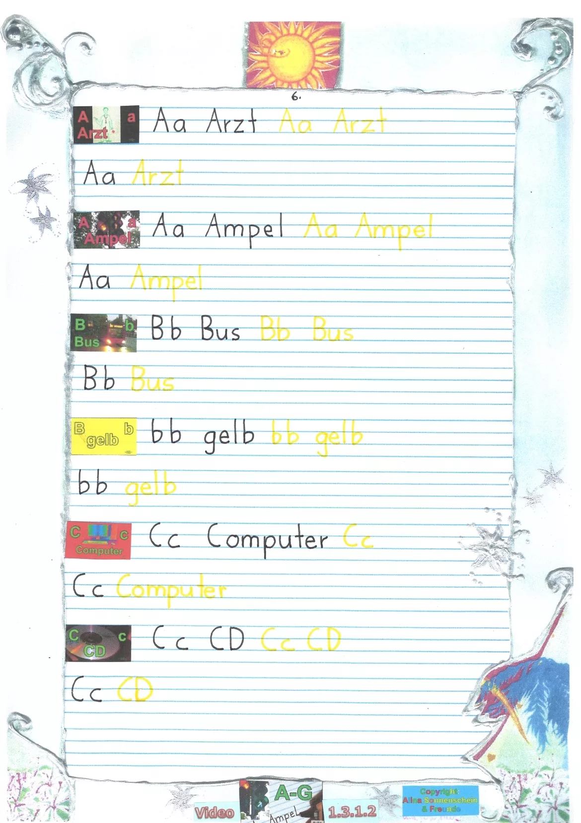 Bild in der Beschreibung des Unterrichtsmaterials Alphabetisierung und Deutsch A1 - 35 Schreibvorlagen mit Bildern und Videos - auch geeignet für LernerInnen aus der Ukraine von Alphabetisierung Deutsch #3