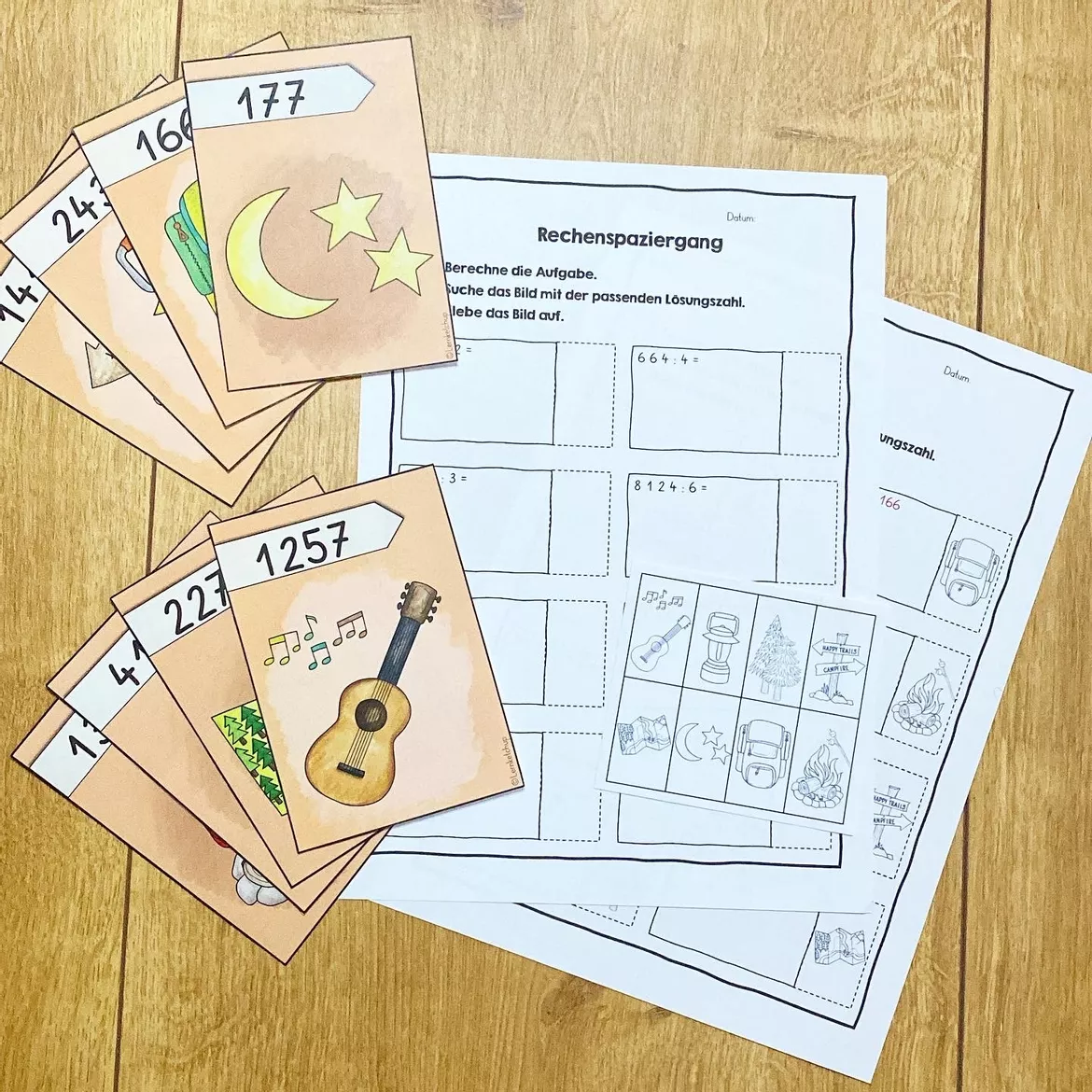 Bild in der Beschreibung des Unterrichtsmaterials Rechenspaziergang - Schriftliche Division von Lernketchup #1