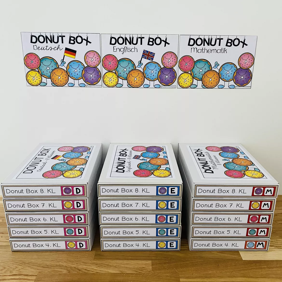 Bild in der Beschreibung des Unterrichtsmaterials DONUT BOXEN – Aufgabenkarten Deutsch, Mathe & Englisch | Gesamtpaket von Unterrichtmitspass #2