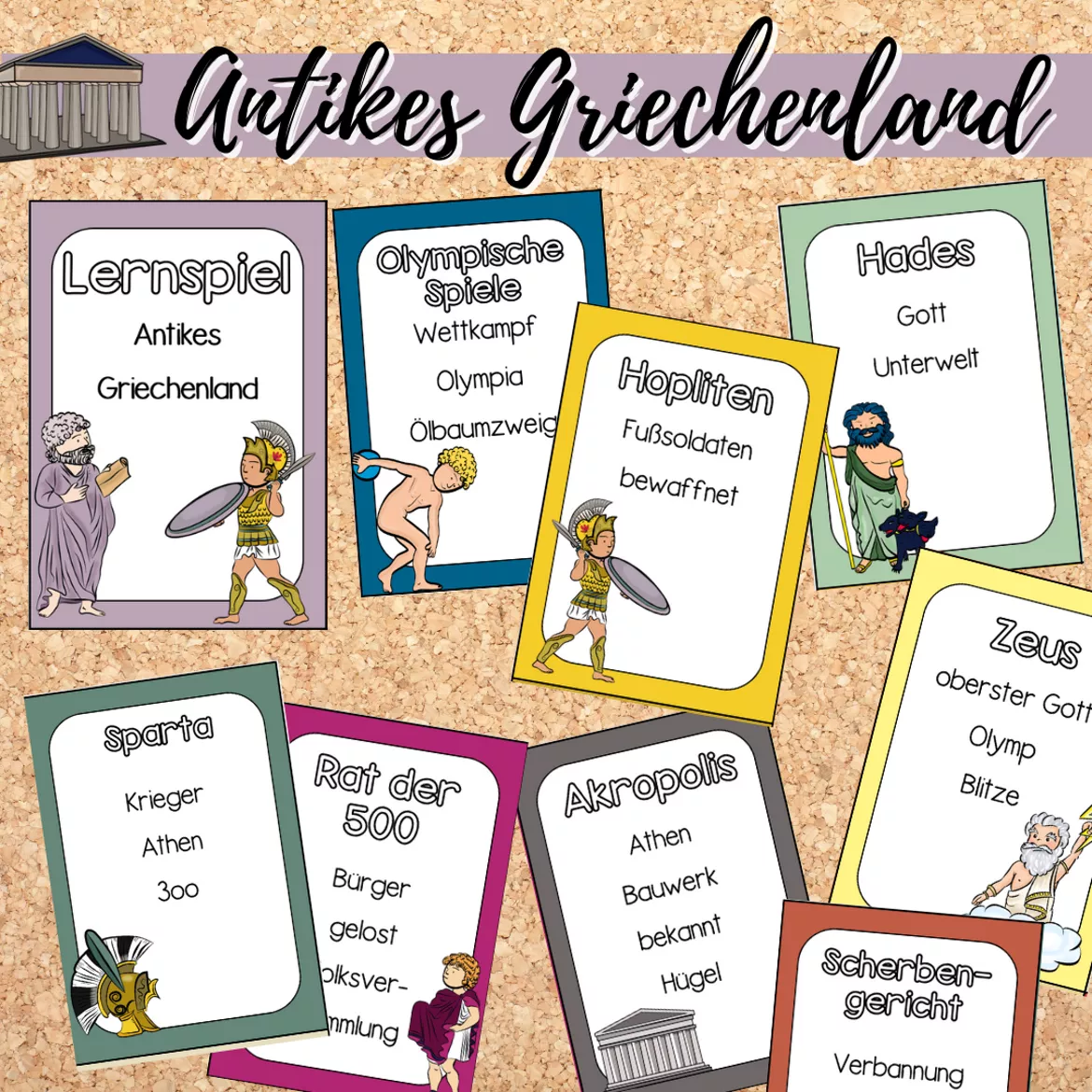 Bild in der Beschreibung des Unterrichtsmaterials Spiel: Sag est nicht!- Geschichte: Antikes Griechenland von Mme_Sie #1
