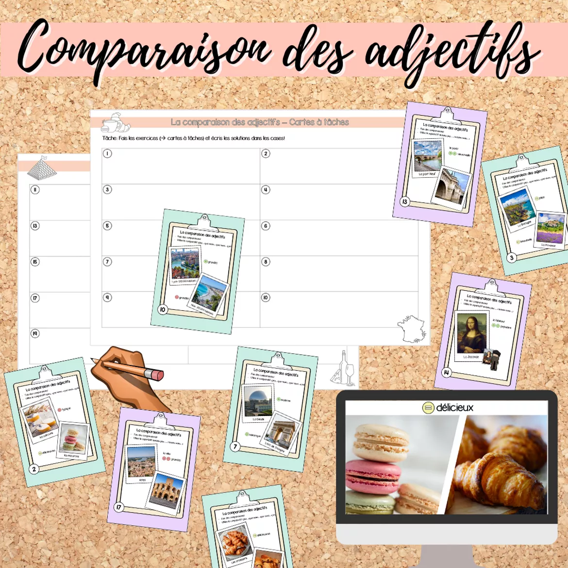 Bild in der Beschreibung des Unterrichtsmaterials Materialpaket: La comparaison des adjectifs (Comparatif/Superlatif) von Mme_Sie #3