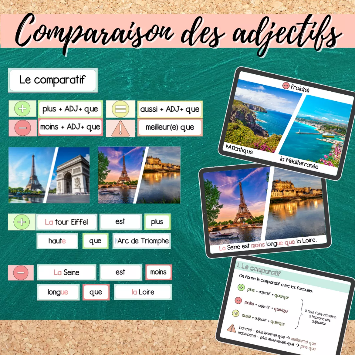 Bild in der Beschreibung des Unterrichtsmaterials Materialpaket: La comparaison des adjectifs (Comparatif/Superlatif) von Mme_Sie #4