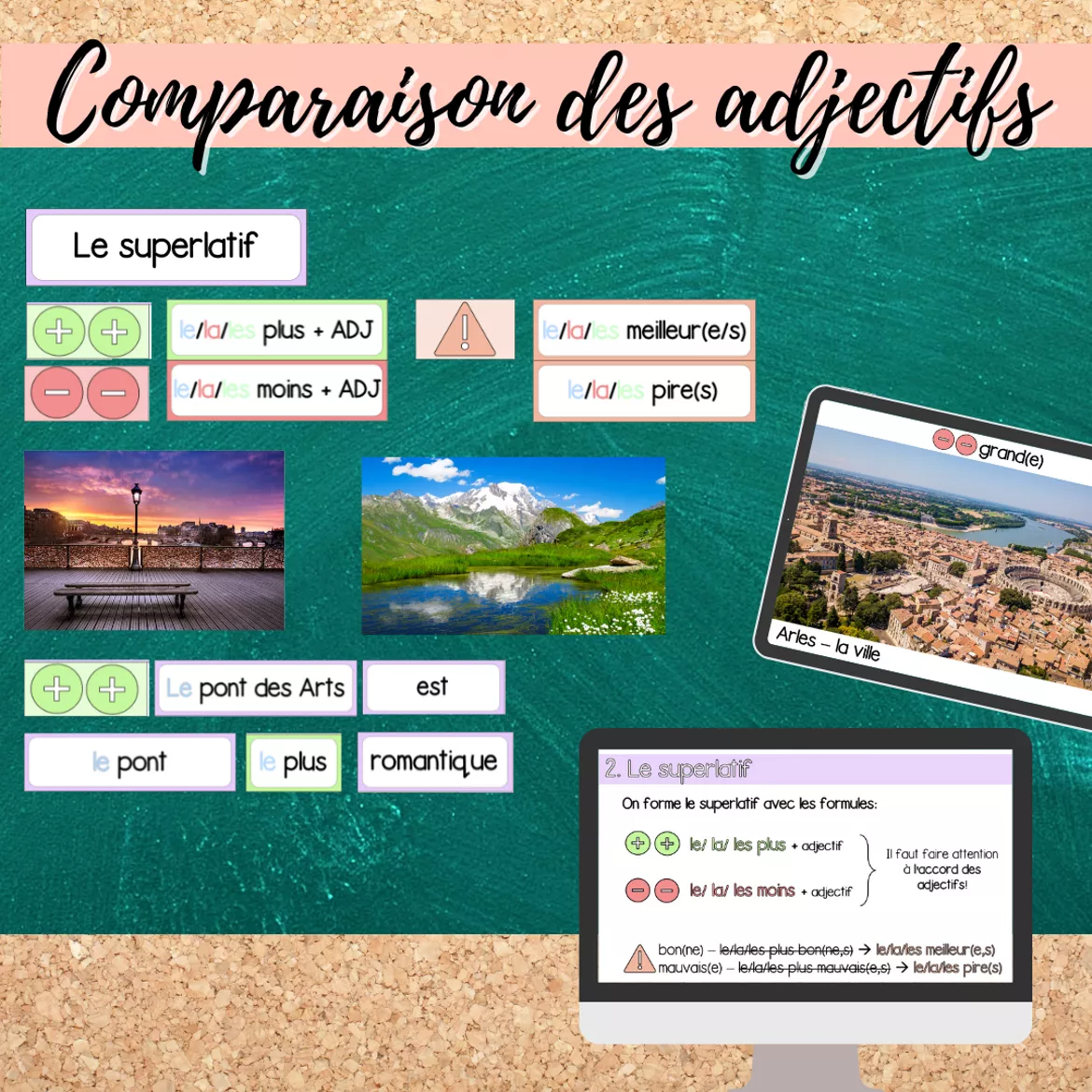 Bild in der Beschreibung des Unterrichtsmaterials Materialpaket: La comparaison des adjectifs (Comparatif/Superlatif) von Mme_Sie #5