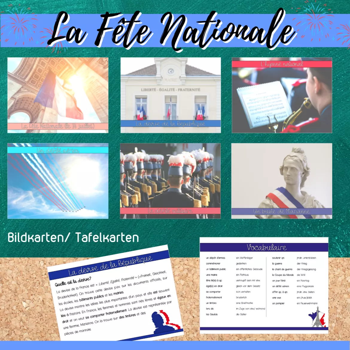 Bild in der Beschreibung des Unterrichtsmaterials Materialpaket: La Fête Nationale/ Le 14 juillet inkl. Escape-Game von Mme_Sie #2