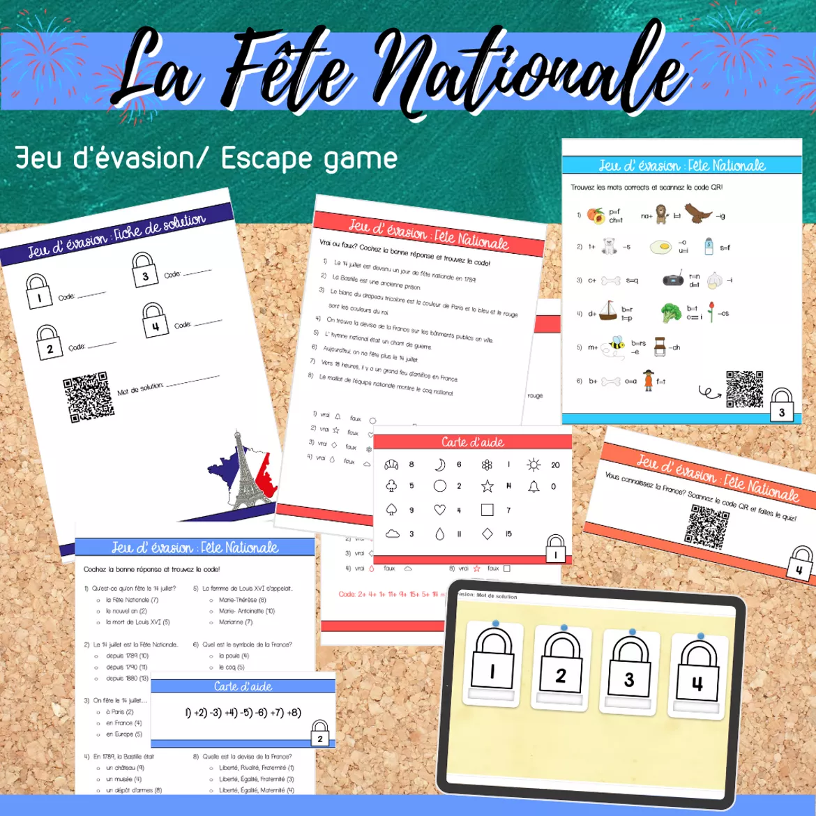 Bild in der Beschreibung des Unterrichtsmaterials Materialpaket: La Fête Nationale/ Le 14 juillet inkl. Escape-Game von Mme_Sie #4