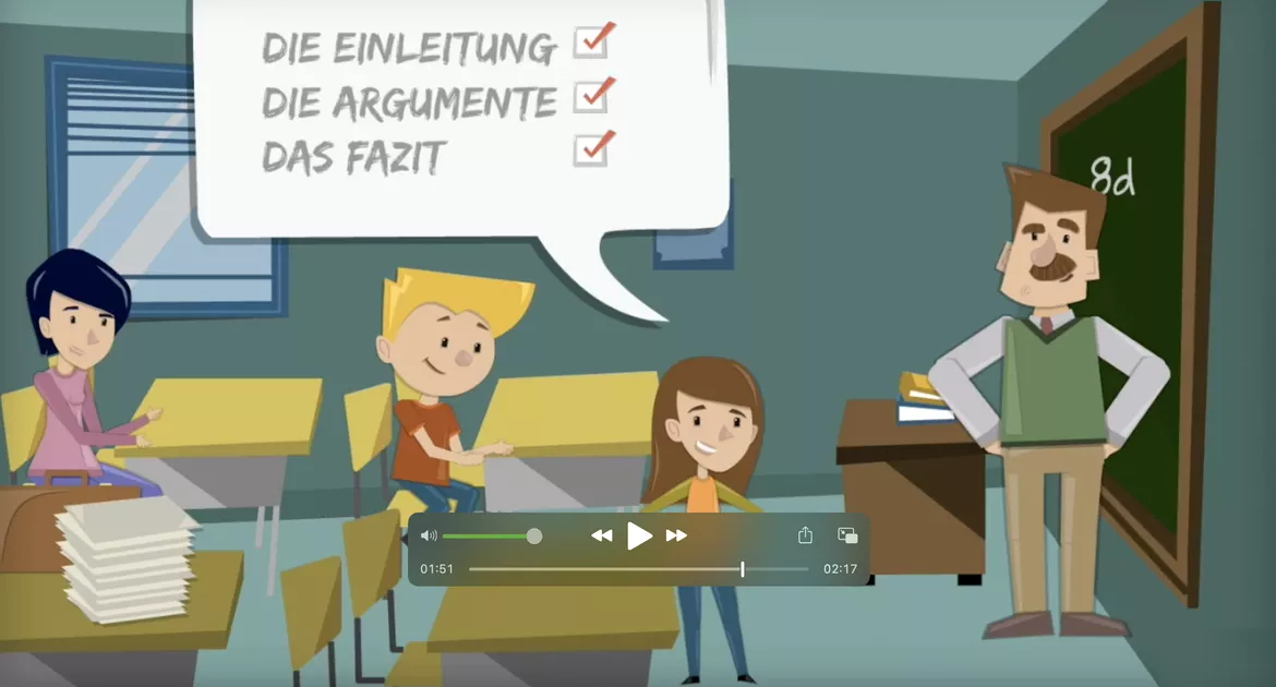 Bild in der Beschreibung des Unterrichtsmaterials Der Fünfsatz - strukturiert argumentieren. Ein Erklärvideo. von Mein Materialschrank #1
