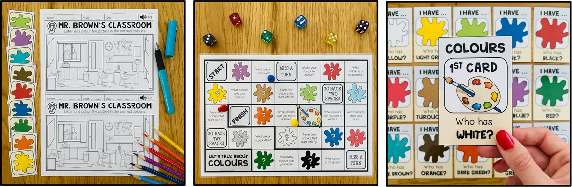 Bild in der Beschreibung des Unterrichtsmaterials COLOURS - ENGLISH BUNDLE von MyTeachingFactory #3