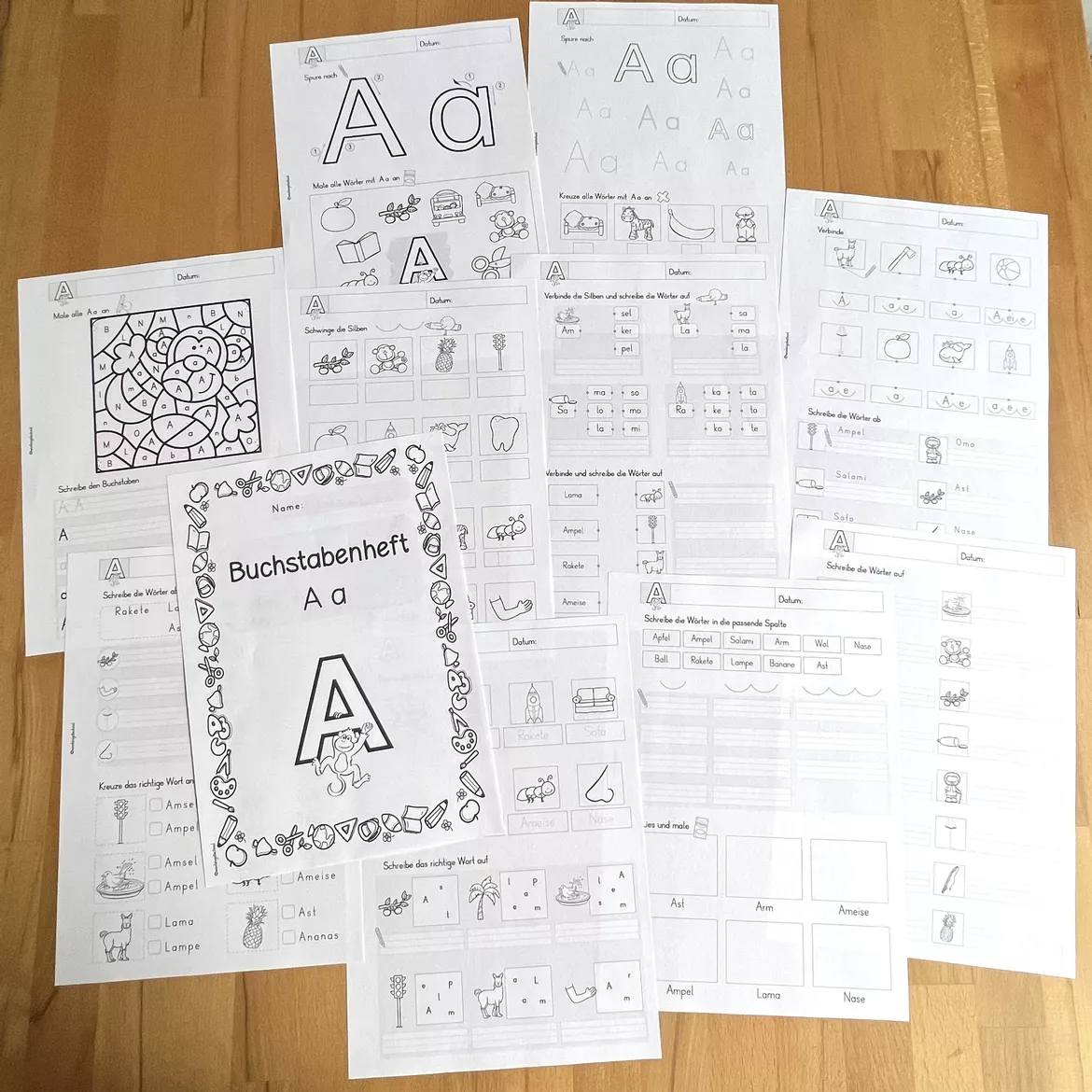 Bild in der Beschreibung des Unterrichtsmaterials Buchstabenhefte | Klasse 1 | Buchstabeneinführung | Anfangsunterricht | Einschulung | Schulanfang | Schulstart von workingatschool #1