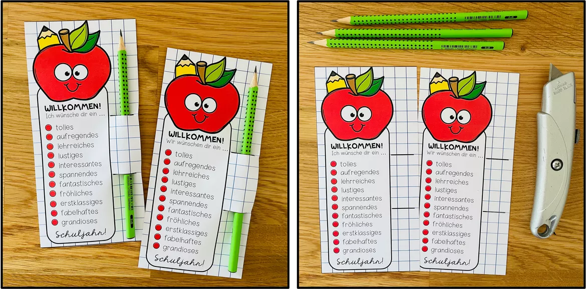 Bild in der Beschreibung des Unterrichtsmaterials Willkommensgruß / Willkommensgeschenk zum Schulanfang (für Stifte) von Unterrichtmitspass #1
