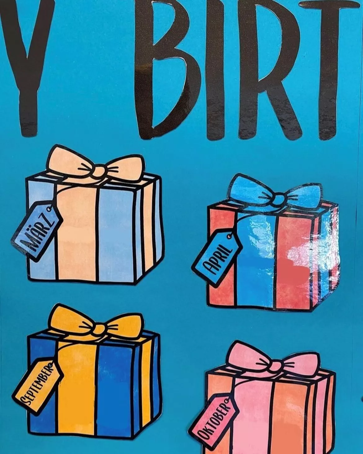 Bild in der Beschreibung des Unterrichtsmaterials Geburtstagskalender Geschenke inkl. Titel-Schriftzug von Primarbärchen #2