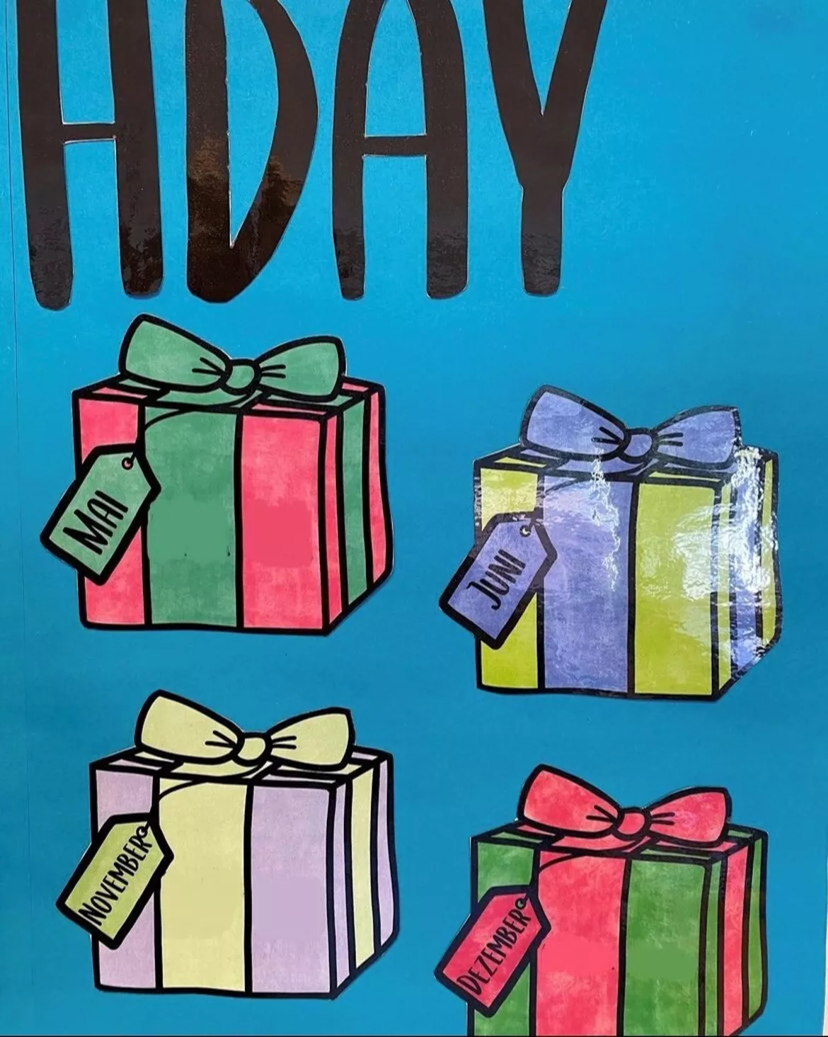 Bild in der Beschreibung des Unterrichtsmaterials Geburtstagskalender Geschenke inkl. Titel-Schriftzug von Primarbärchen #3