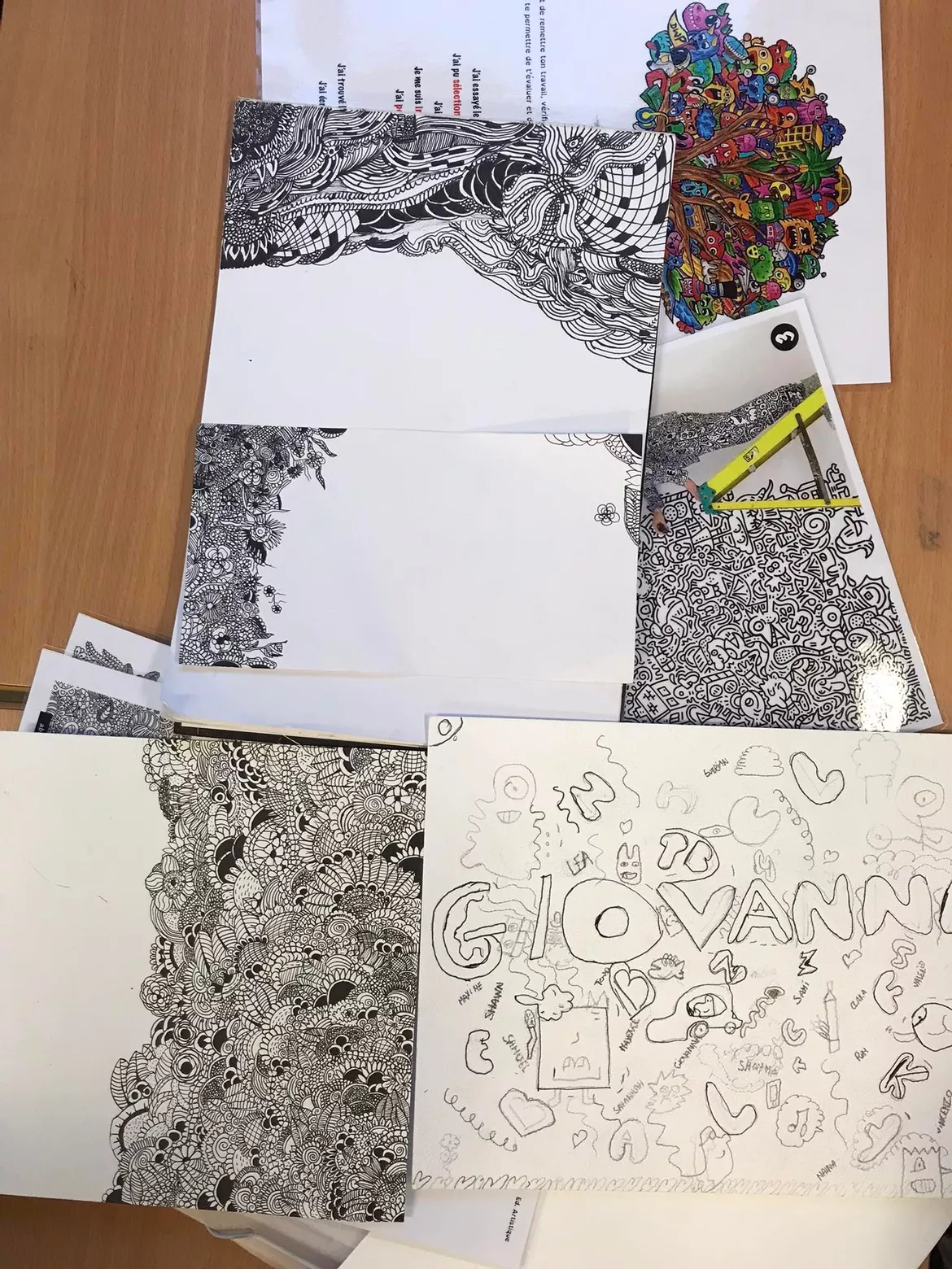 Bild in der Beschreibung des Unterrichtsmaterials Education Artistique - 1er degré - Doodle Art von Mme Pasti #4