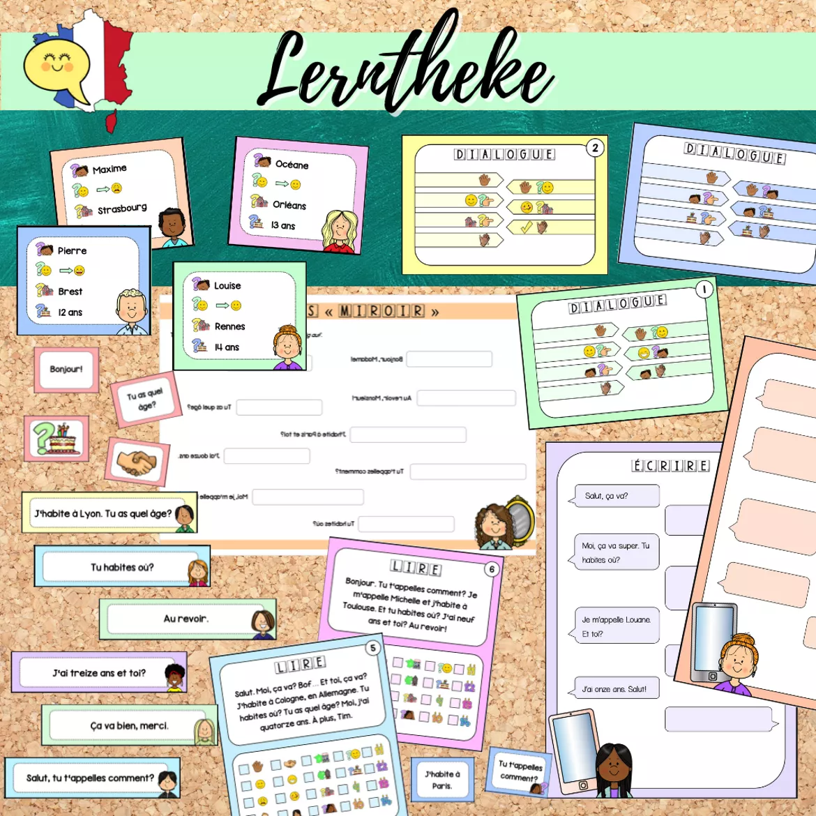 Bild in der Beschreibung des Unterrichtsmaterials BUNDLE: Bonjour! (Erste Dialoge/Anfangsunterricht) von Mme_Sie #3