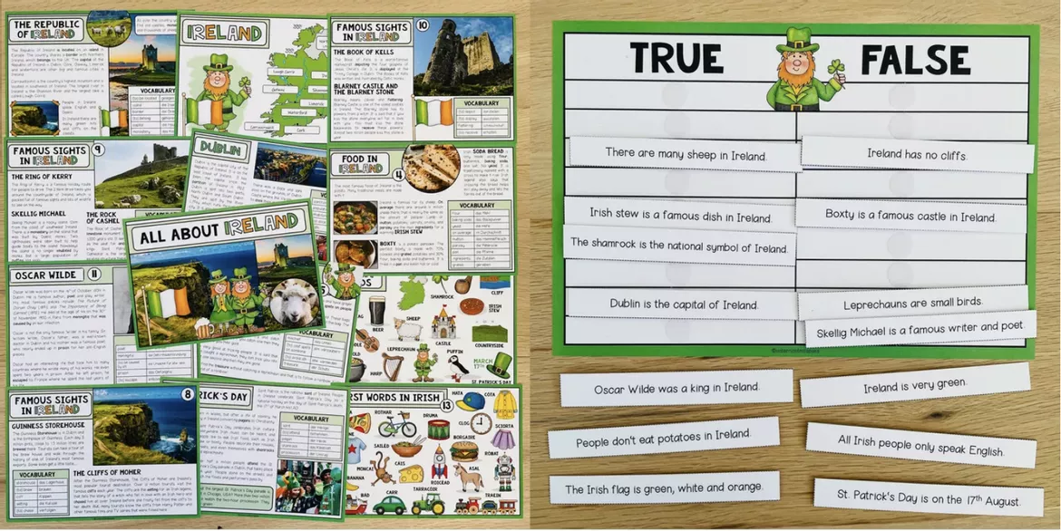 Bild in der Beschreibung des Unterrichtsmaterials IRELAND - ENGLISH BUNDLE von MyTeachingFactory #2
