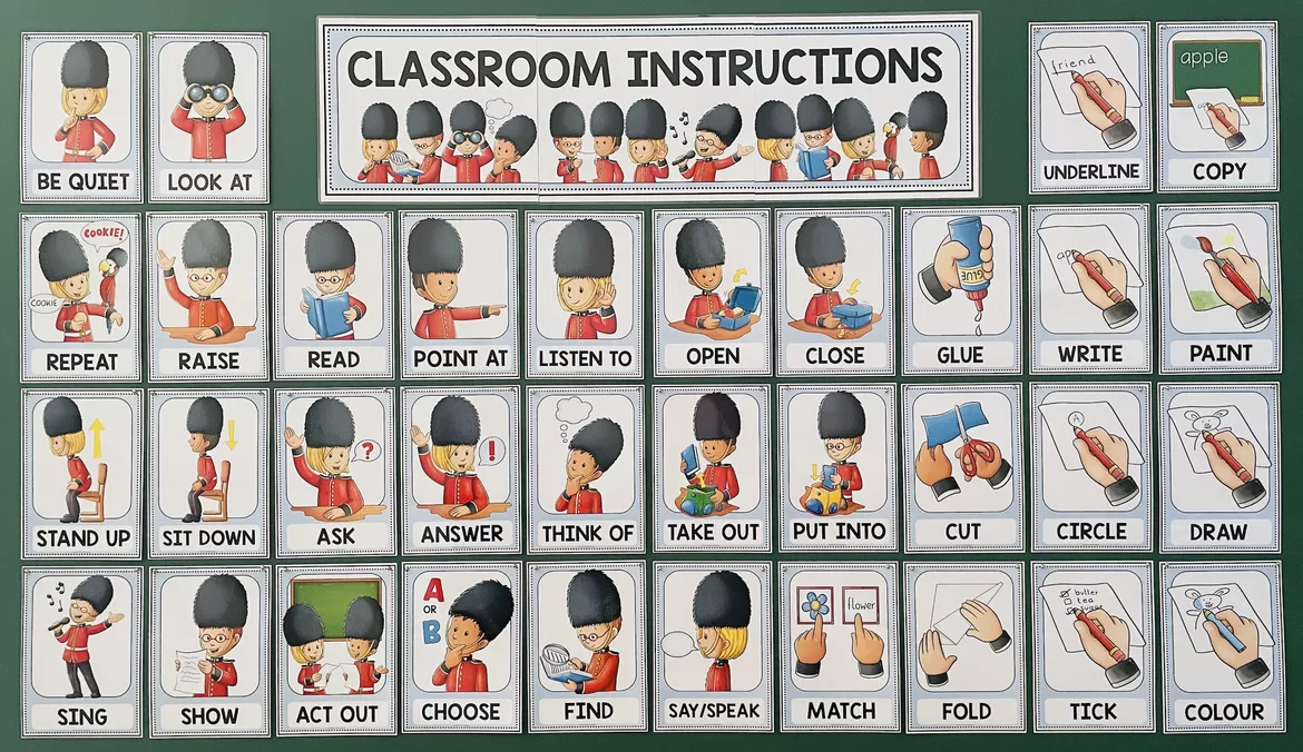 Bild in der Beschreibung des Unterrichtsmaterials CLASSROOM INSTRUCTIONS - ENGLISH BUNDLE von MyTeachingFactory #1