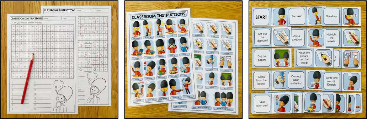 Bild in der Beschreibung des Unterrichtsmaterials CLASSROOM INSTRUCTIONS - ENGLISH BUNDLE von MyTeachingFactory #4