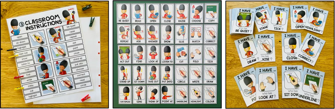 Bild in der Beschreibung des Unterrichtsmaterials CLASSROOM INSTRUCTIONS - ENGLISH BUNDLE von MyTeachingFactory #2