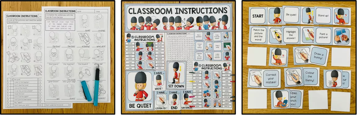 Bild in der Beschreibung des Unterrichtsmaterials CLASSROOM INSTRUCTIONS - ENGLISH BUNDLE von MyTeachingFactory #3