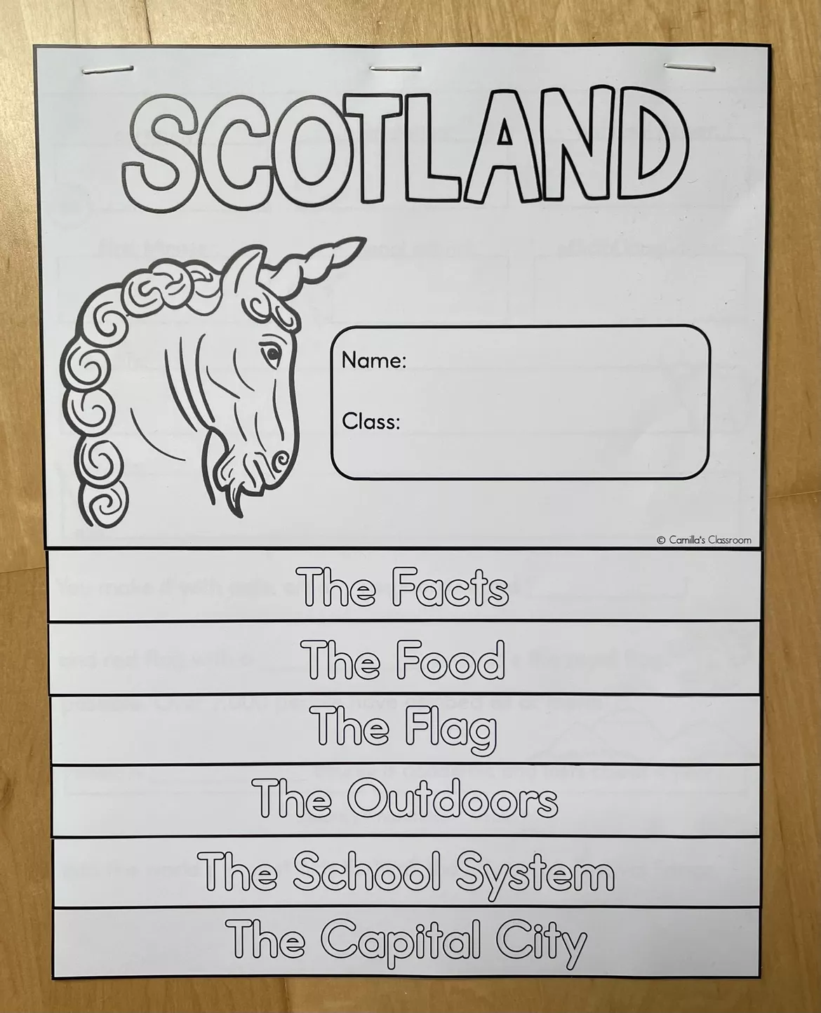 Bild in der Beschreibung des Unterrichtsmaterials Scotland - Flip Book von Camilla