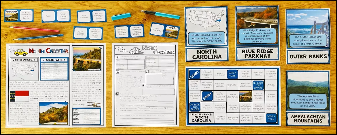 Bild in der Beschreibung des Unterrichtsmaterials USA - North Carolina (Fact Sheets, Worksheets and Games) von Unterrichtmitspass #1