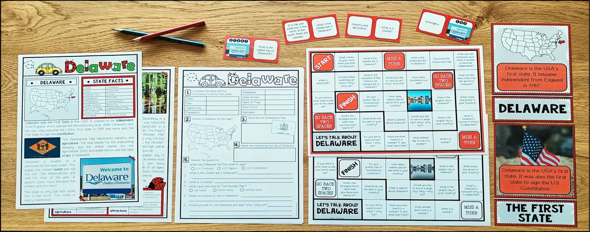 Bild in der Beschreibung des Unterrichtsmaterials USA - Delaware (Fact Sheets, Worksheets and Games) von Unterrichtmitspass #1
